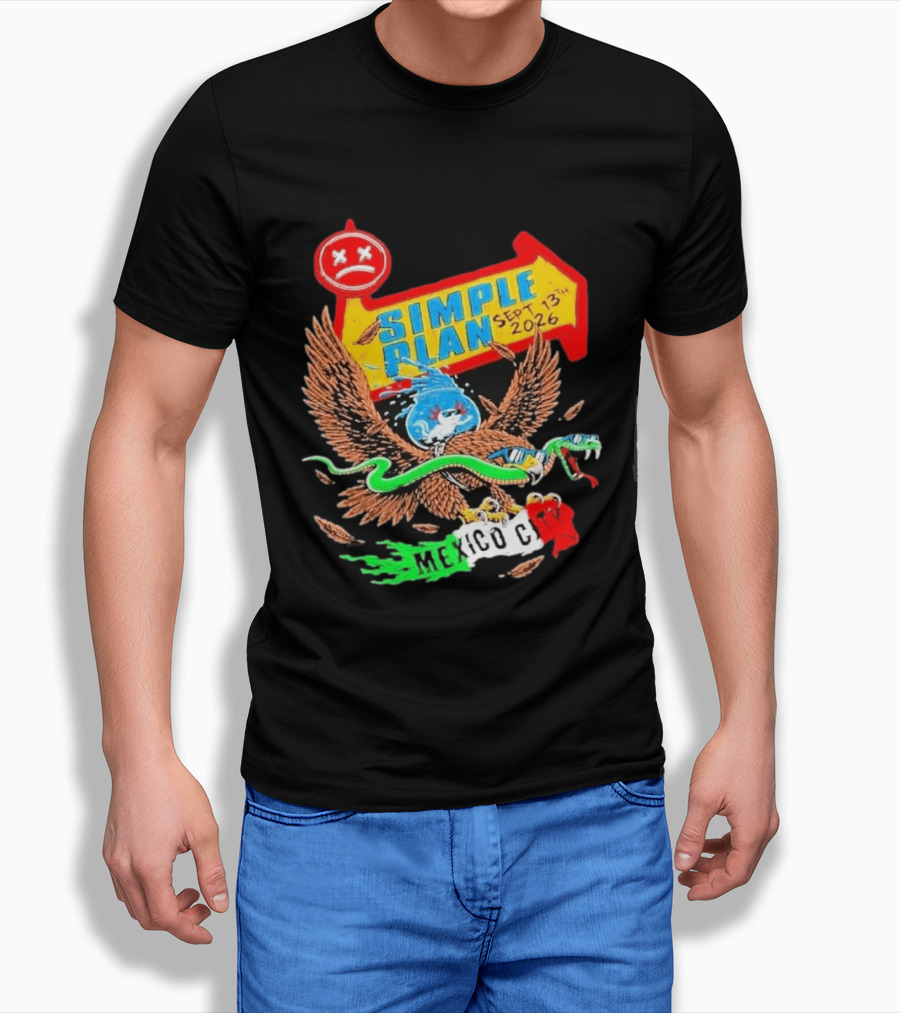 Simple Plan Vans Warped Tour Sep 13 2026 Mexico City Event T-Shirt