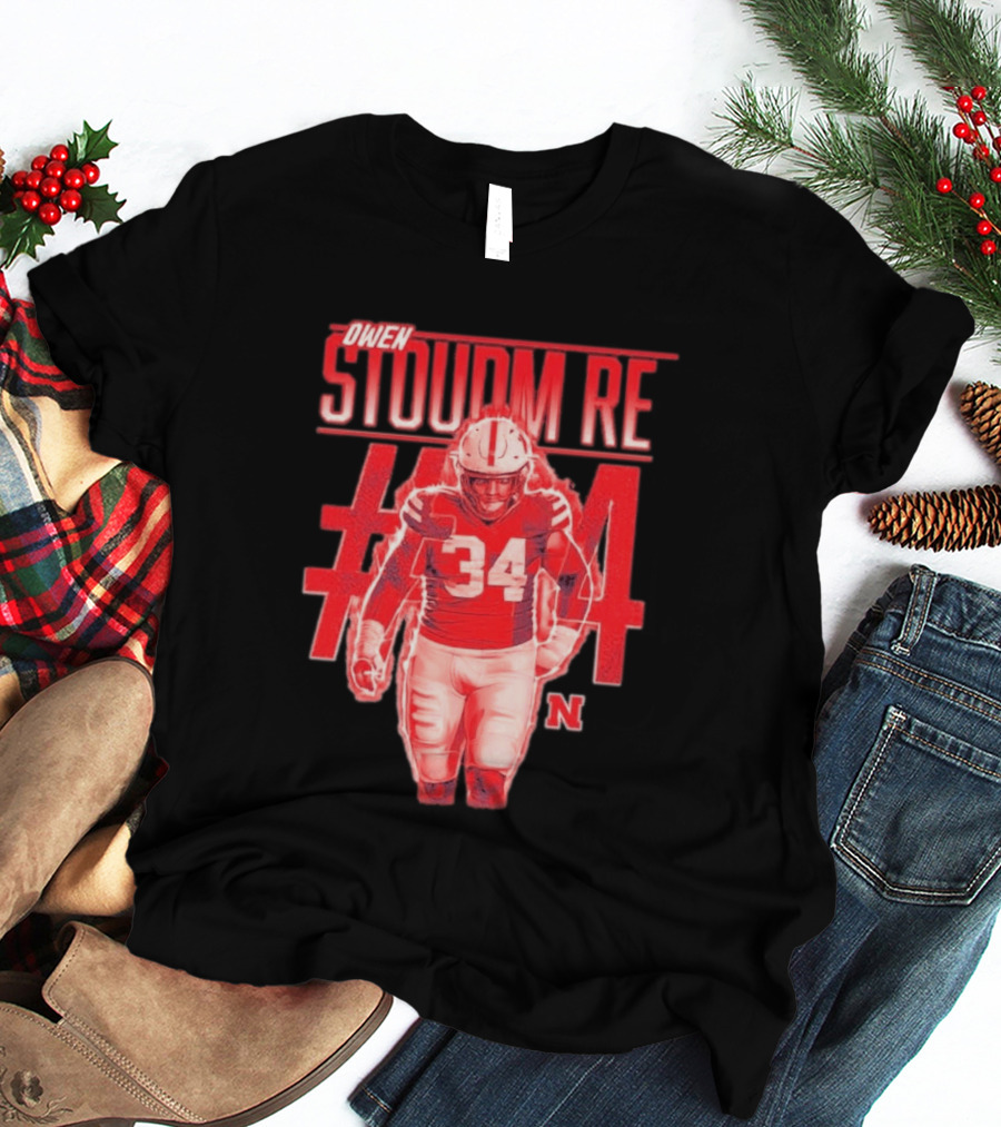 Owen Stoudmire 34 Nebraska Cornhuskers Football Player T-Shirt
