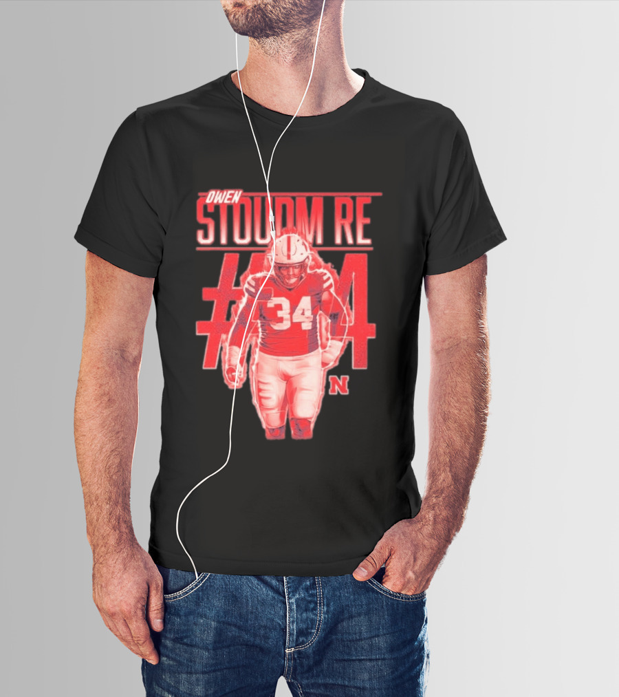 Owen Stoudmire 34 Nebraska Cornhuskers Football Player T-Shirt