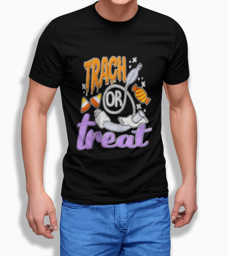 Trach Or Treat Halloween Tracheostomy Medical Candy T-Shirt