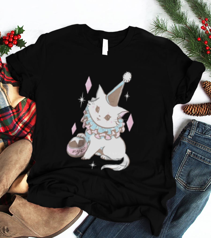 Popverse Superfans NYCC 2026 Mock Neck Cat Clown Nyeee T-Shirt