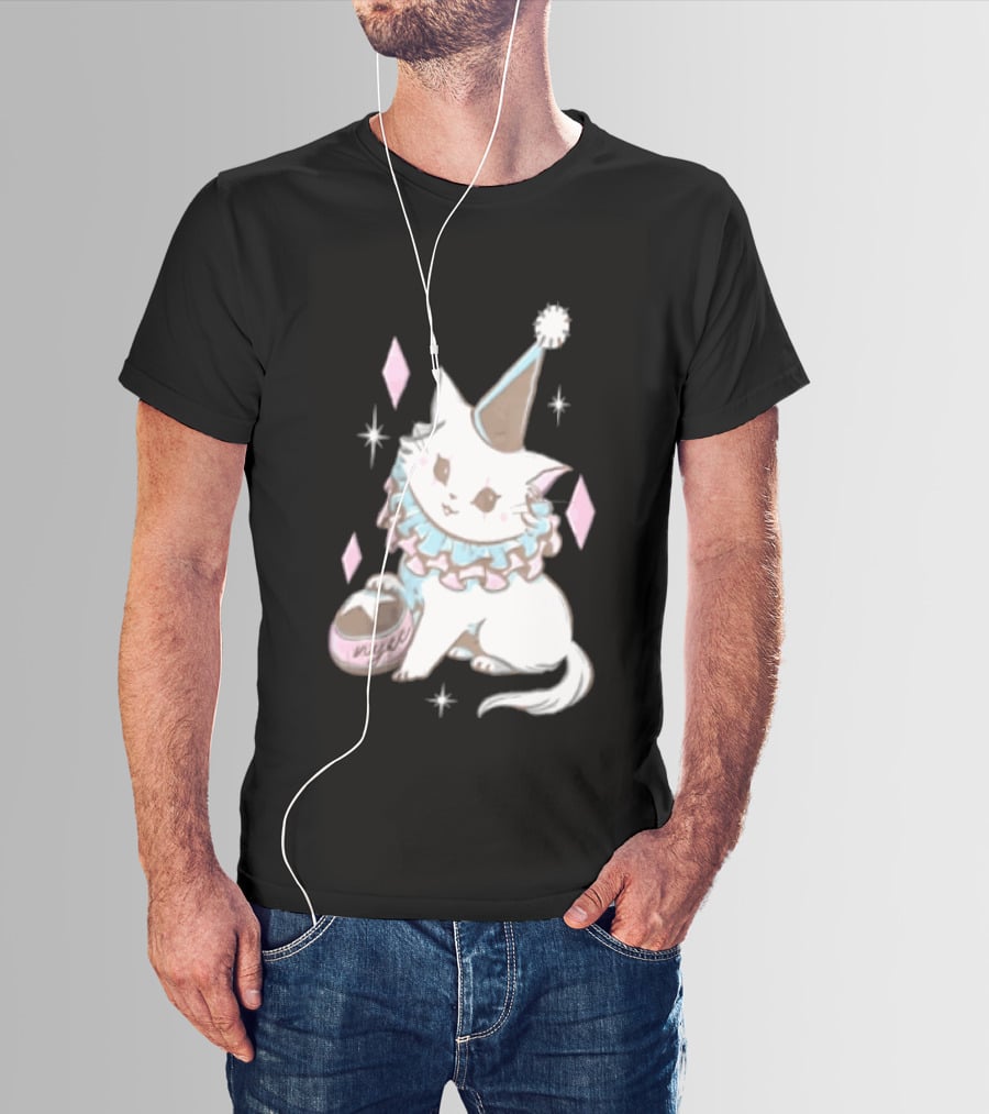 Popverse Superfans NYCC 2026 Mock Neck Cat Clown Nyeee T-Shirt