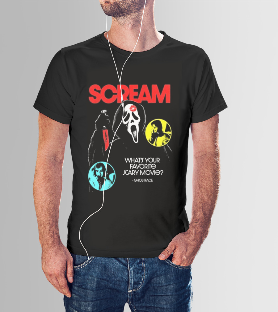 Scream Ghostface What's Your Favorite Scary Movie? T-Shirt