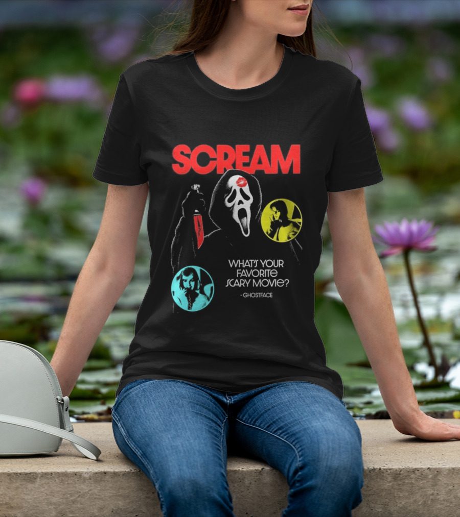 Scream Ghostface What's Your Favorite Scary Movie? T-Shirt