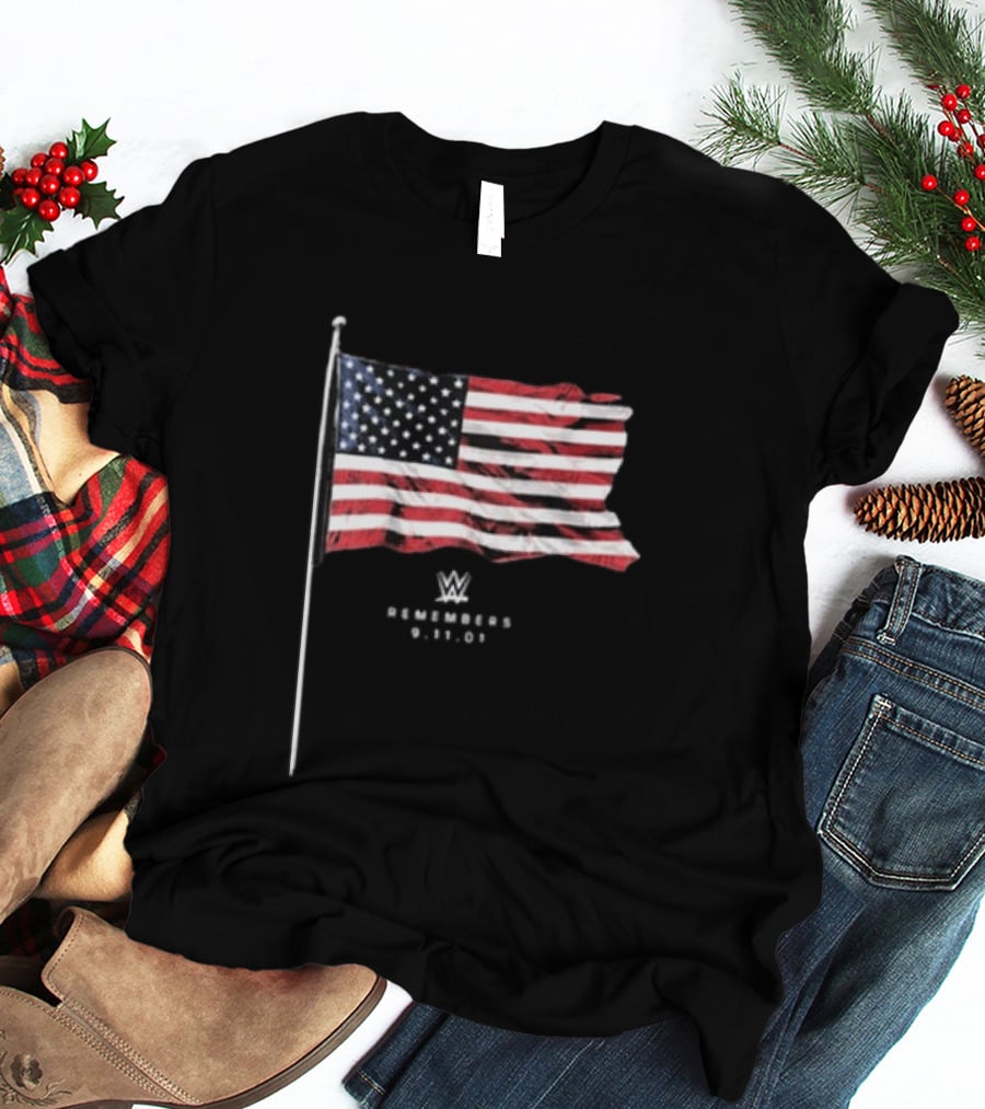 WWE Remembers 9 11 25th Anniversary American Flag 2026 T-Shirt