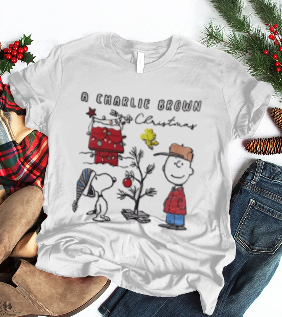 A Charlie Brown Christmas Snoopy Woodstock Holiday Scene T-Shirt