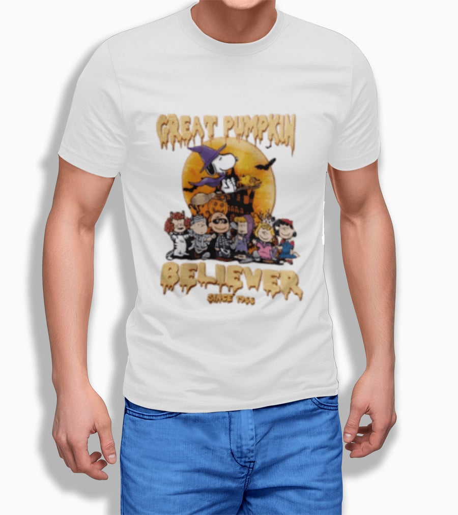Great Pumpkin Believer Since 1966 Peanuts Halloween Snoopy Woodstock Charlie Brown Linus Sally Lucy Iconic Cartoon T-Shirt