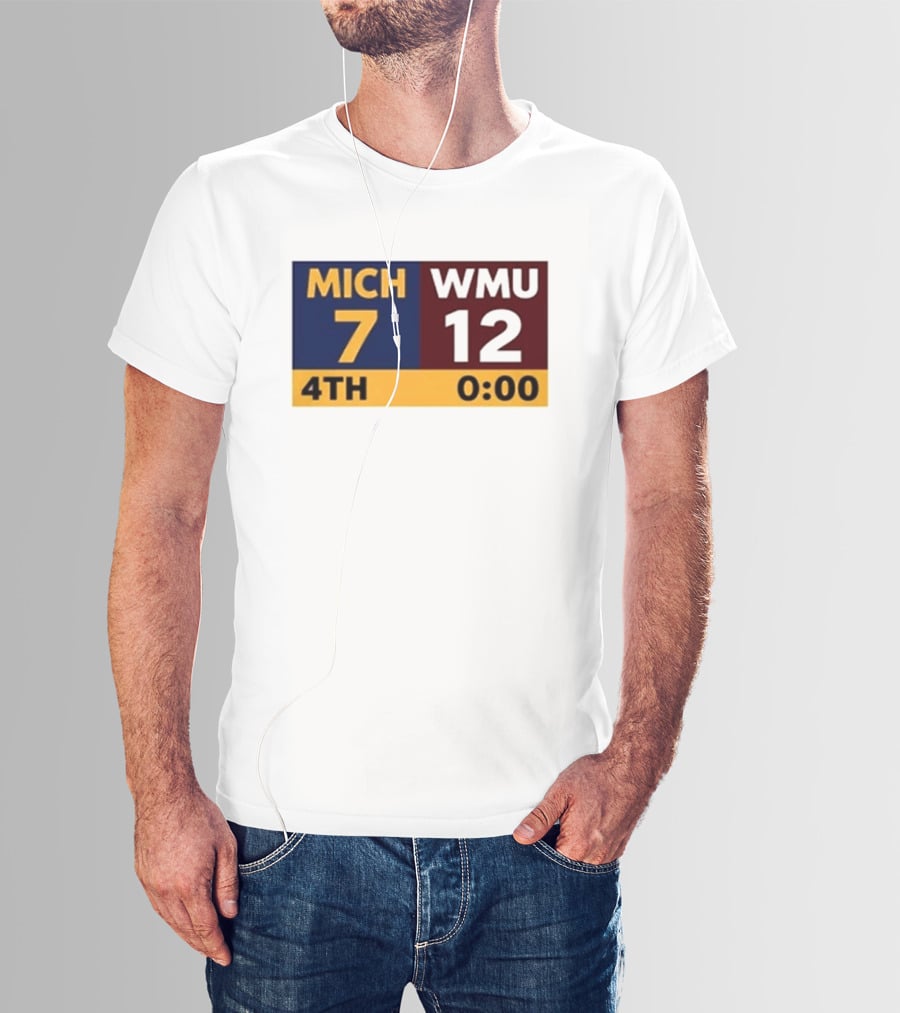 Nice Dave Portnoy Wearing MICH 7 WMU 12 4th 0:00 Michigan Miracle Comeback T-Shirt
