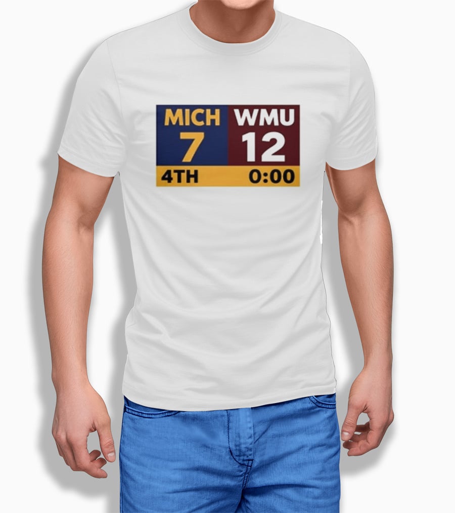 Nice Dave Portnoy Wearing MICH 7 WMU 12 4th 0:00 Michigan Miracle Comeback T-Shirt