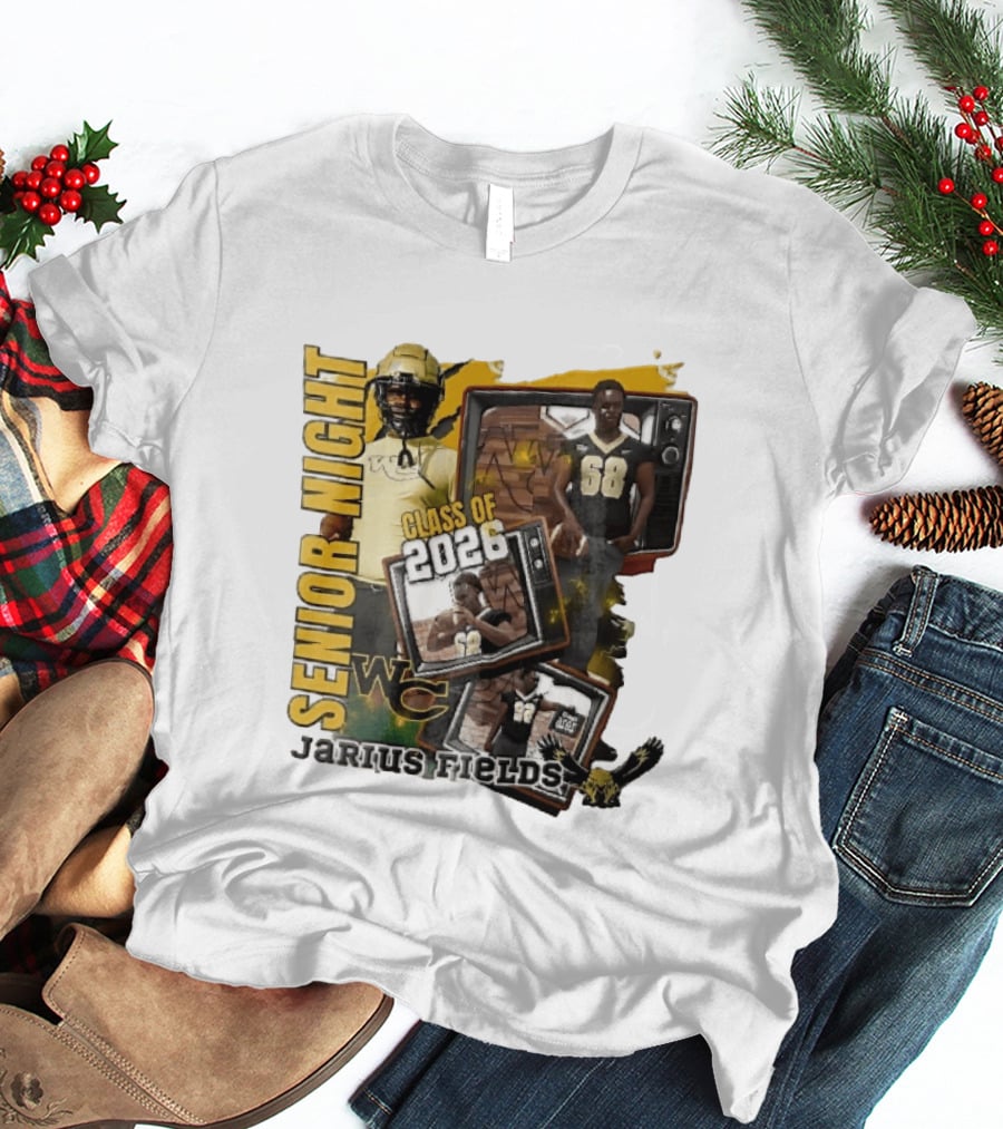 Senior Night Jarius Fields Class Of 2026 WC Football Player Collage T-Shirt