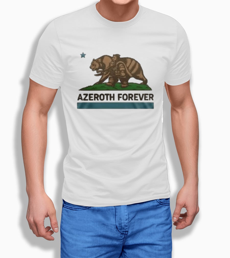 World Of Warcraft Azeroth Forever 2026 Special New California Republic Bear Warrior T-Shirt