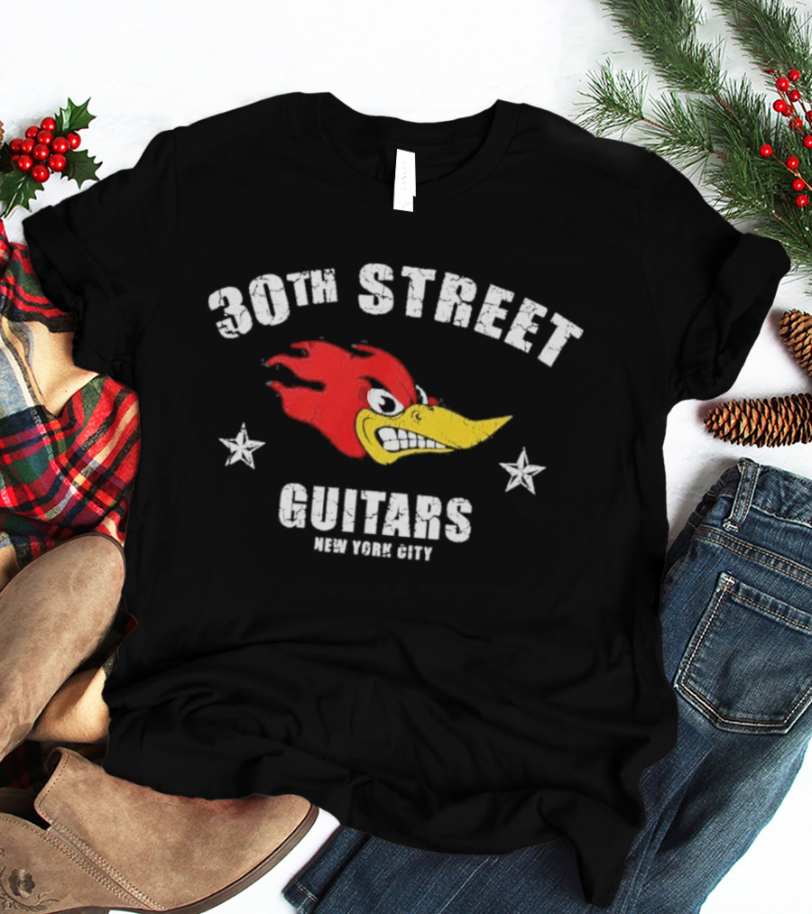 30th Street Guitars Bird New York City Stars T-Shirt