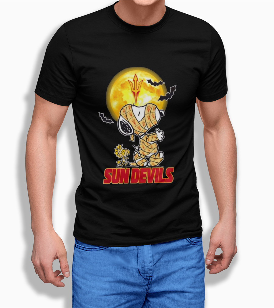 Arizona State Sun Devils Snoopy Woodstock Cosplay Mummy Halloween T-Shirt