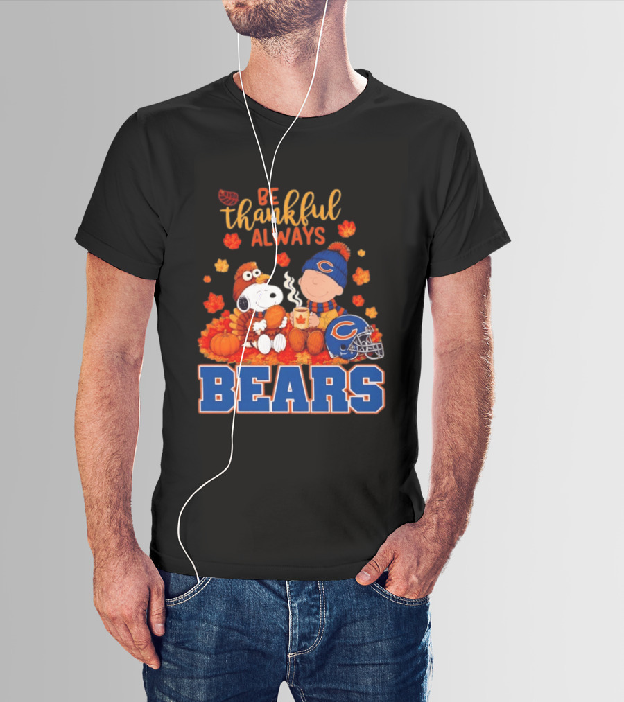 Be Thankful Always Snoopy And Charlie Brown Bears T-Shirt