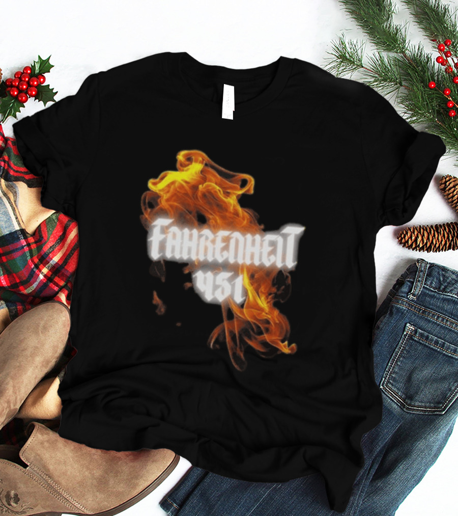 Fahrenheit 451 I'm With The Banned Books World Tour 2026 Flames T-Shirt