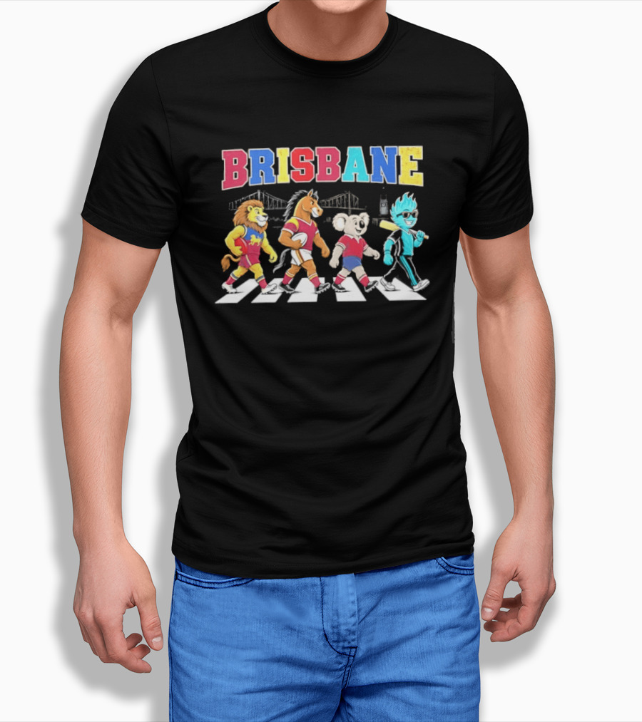 Brisbane Lions Koala Characters Abbey Road Crossing T-Shirt