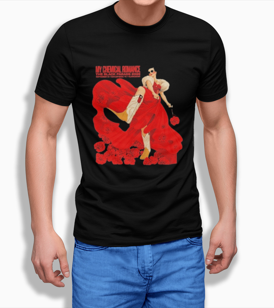 My Chemical Romance The Black Parade 2026 San Antonio September 12 Aladome Flower Dress Cowboy Boots T-Shirt