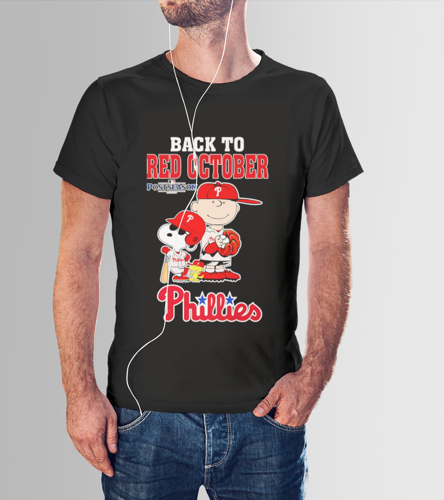 Snoopy Back To Red October Postseason Philadelphia Phillies MLB Playoffs Fan Gear T-Shirt