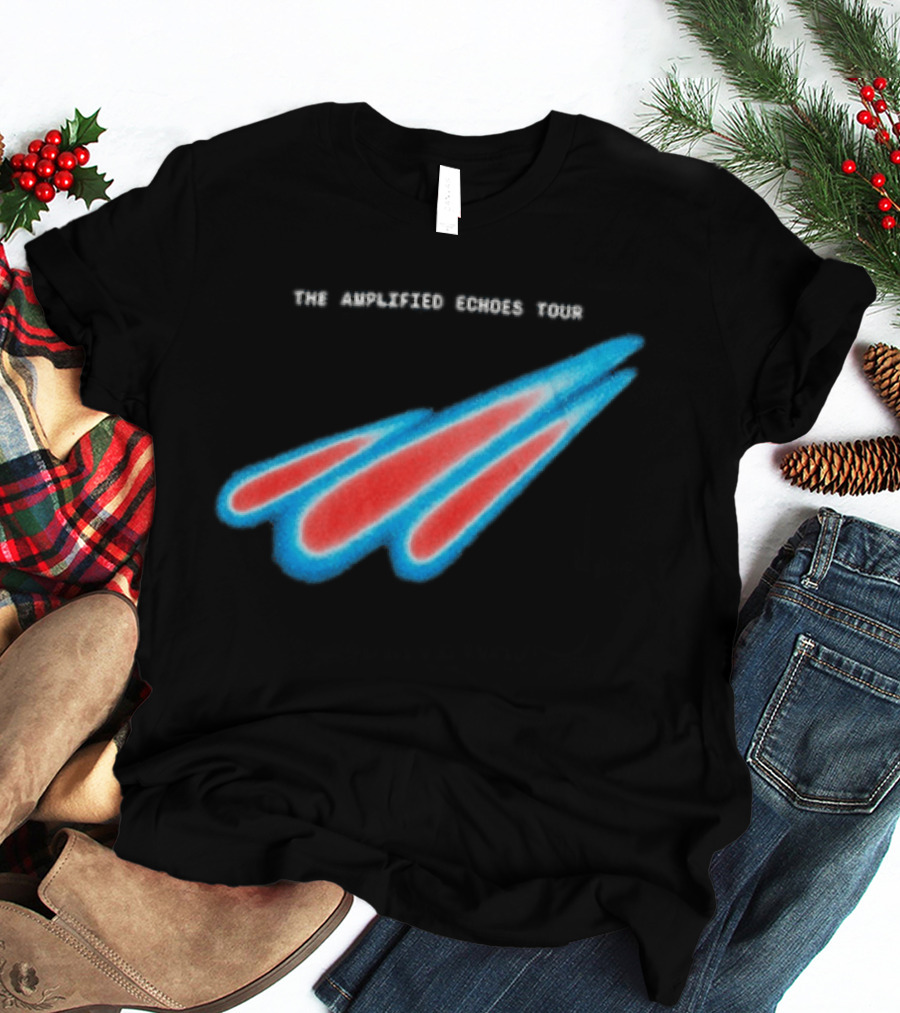 Manchester Orchestra The Amplified Echoes Tour Vibrant Blue Red Streaks T-Shirt