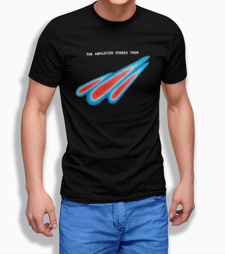 Manchester Orchestra The Amplified Echoes Tour Vibrant Blue Red Streaks T-Shirt