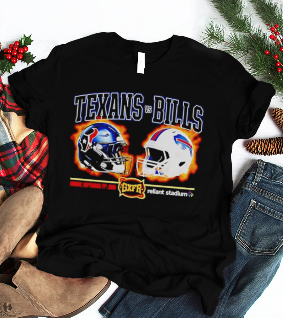 Texans Vs Bills Sunday September 13th 2026 Reliant Stadium Helmet Showdown T-Shirt