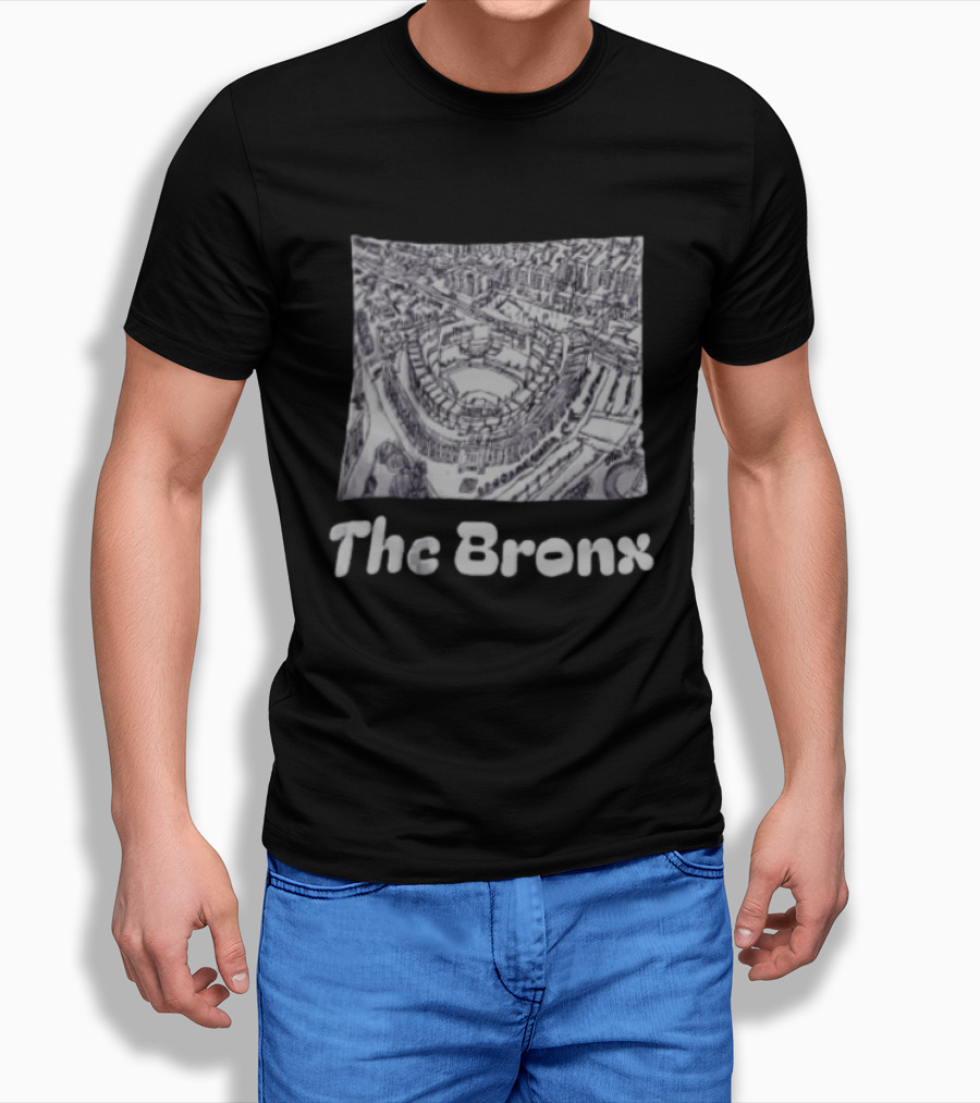Bronx Yankee Stadium Detailed Sketch Arial View T-Shirt
