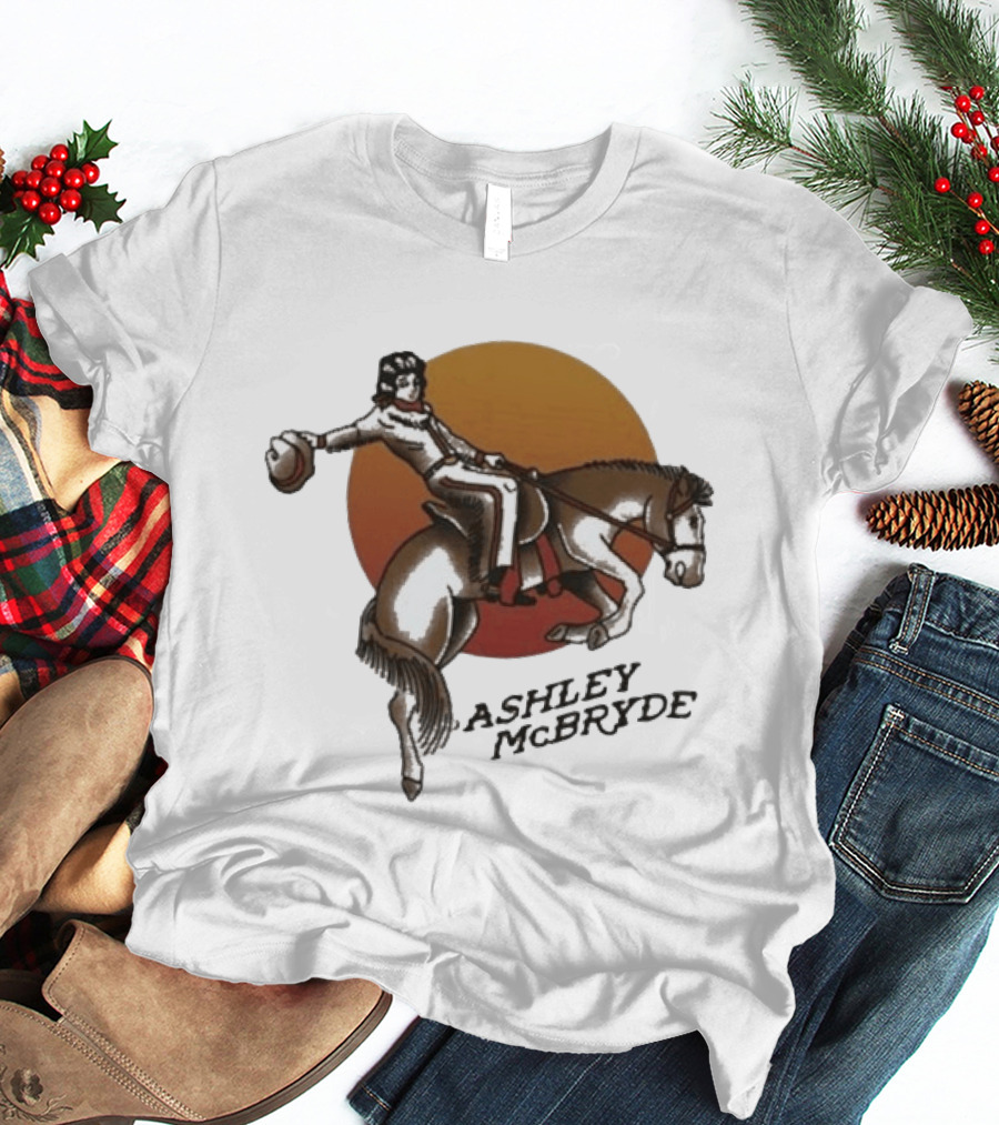 Ashley McBryde Bucking Cowgirl Vintage Sunset Rider T-Shirt