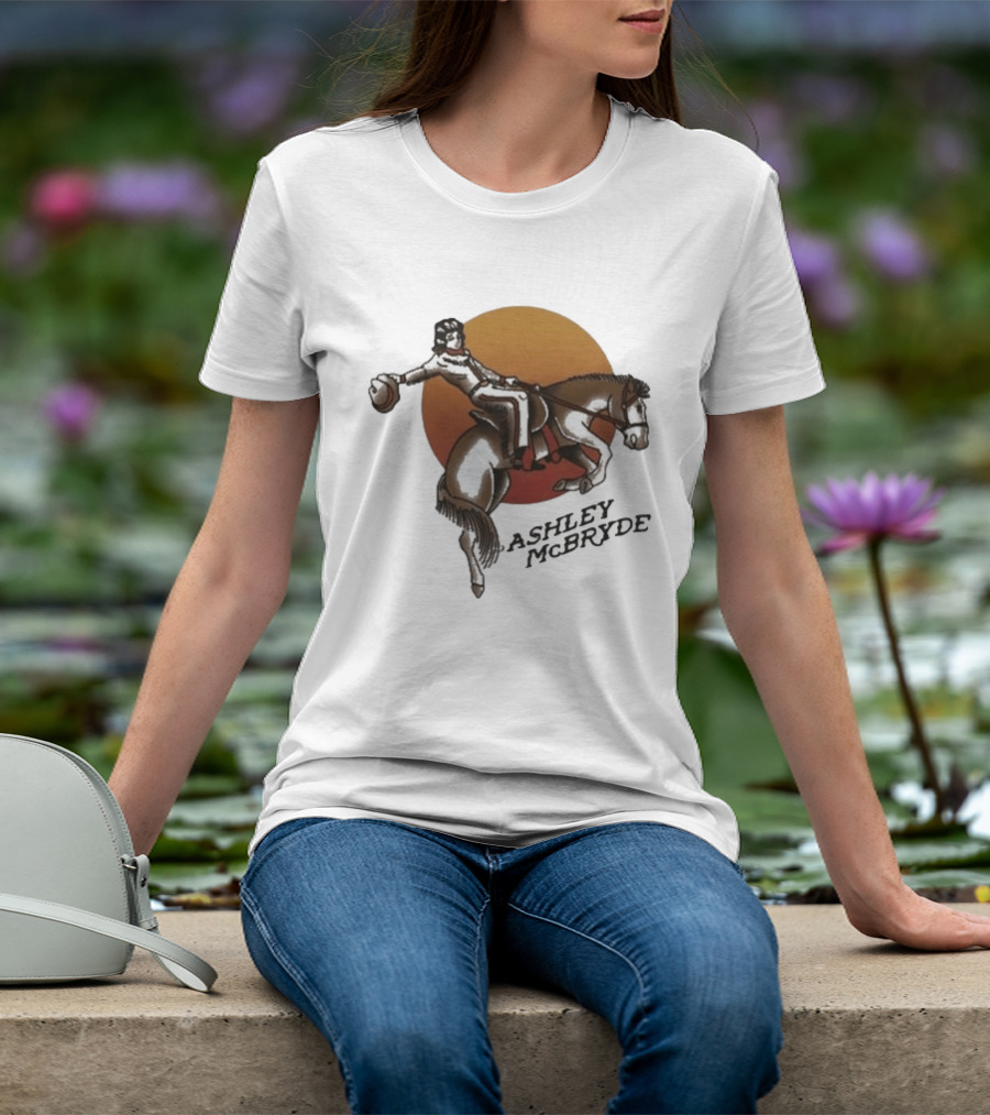 Ashley McBryde Bucking Cowgirl Vintage Sunset Rider T-Shirt