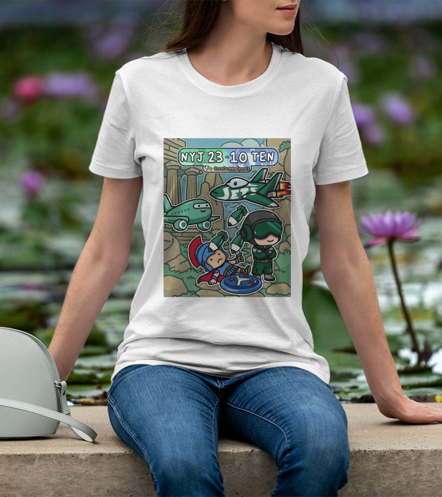 NYJ 23 10 TEN CornDoggy Sports New York Jets Tennessee Titans Fan T-Shirt