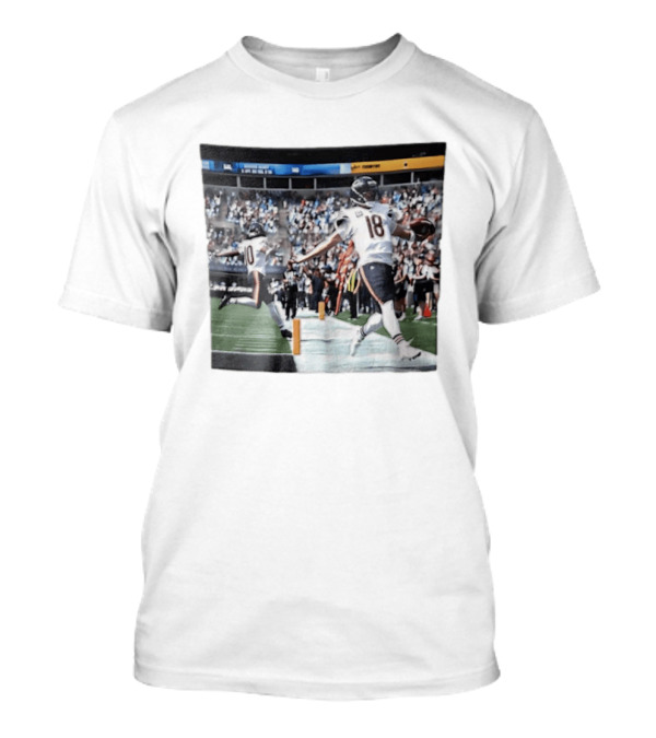 Chicago Bears Caleb Williams Rome Odunze Players Photo NFL Football Action T-Shirt