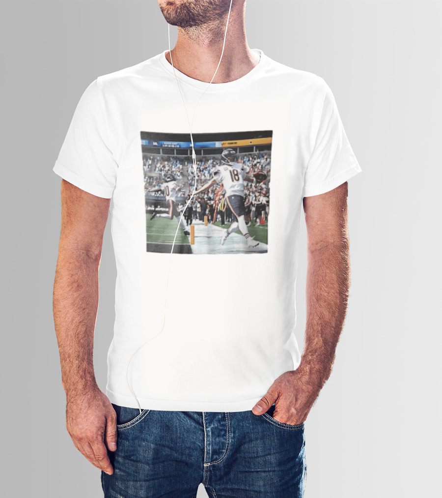 Chicago Bears Caleb Williams Rome Odunze Players Photo NFL Football Action T-Shirt