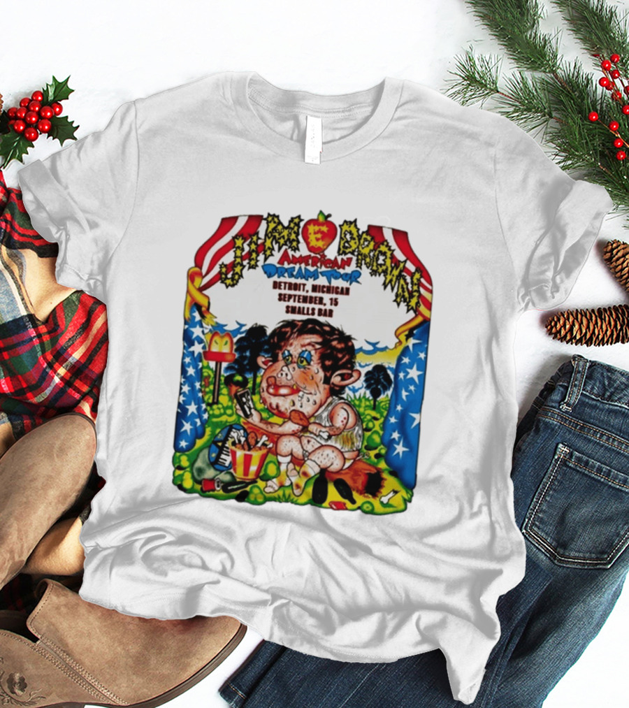 Jim E. Brown American Dream Tour Detroit Michigan September 15 Smalls Bar Concert T-Shirt