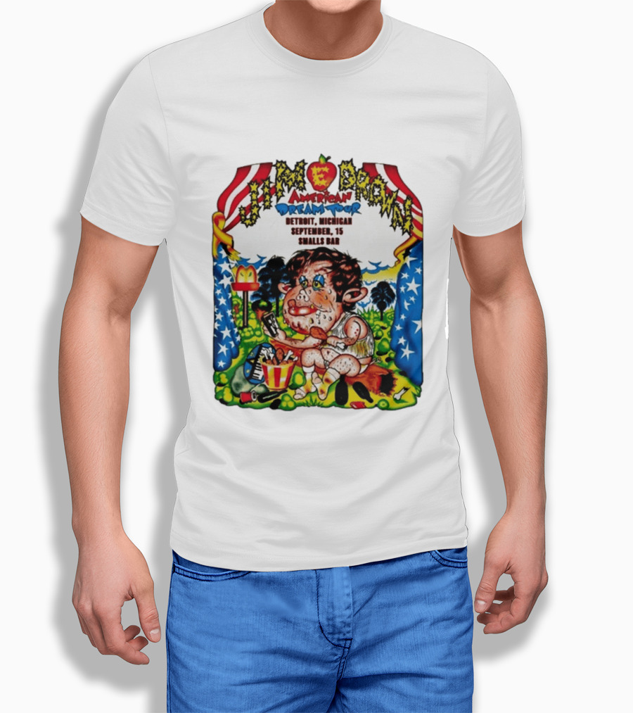 Jim E. Brown American Dream Tour Detroit Michigan September 15 Smalls Bar Concert T-Shirt