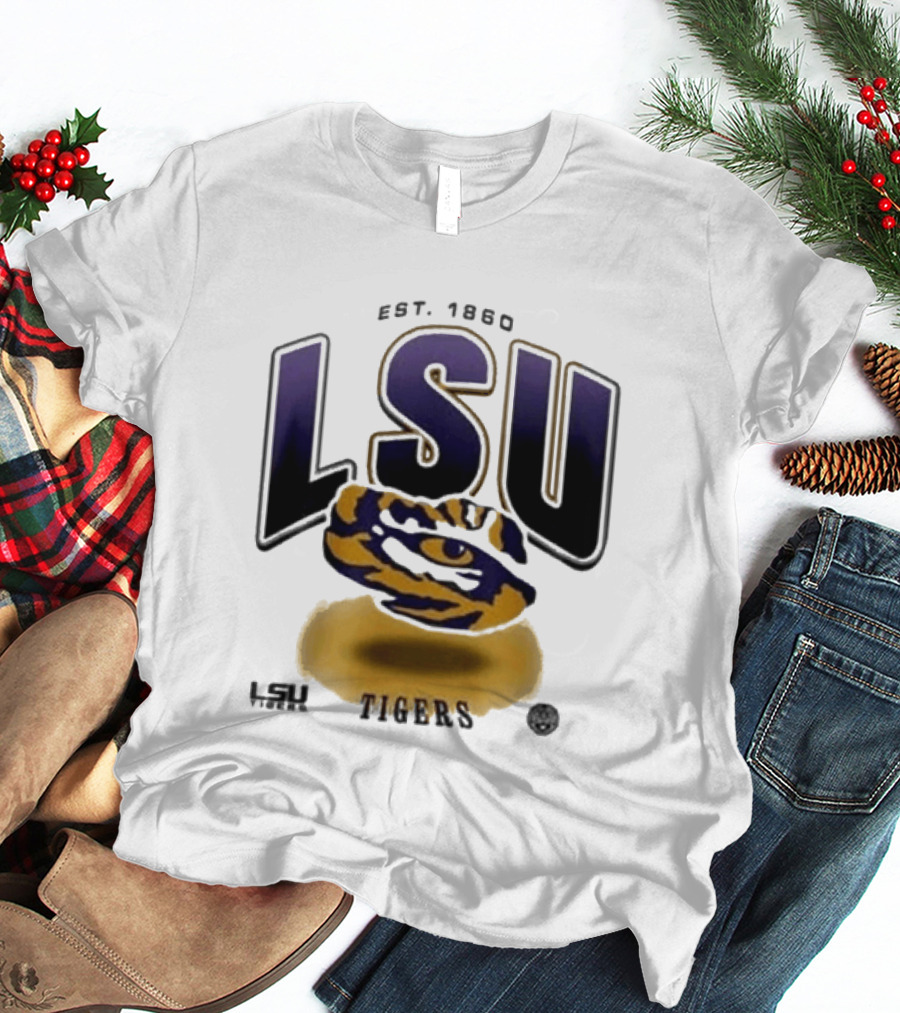 LSU Tigers Est. 1860 Bold Letter Tiger T-Shirt