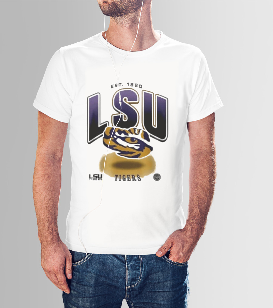 LSU Tigers Est. 1860 Bold Letter Tiger T-Shirt