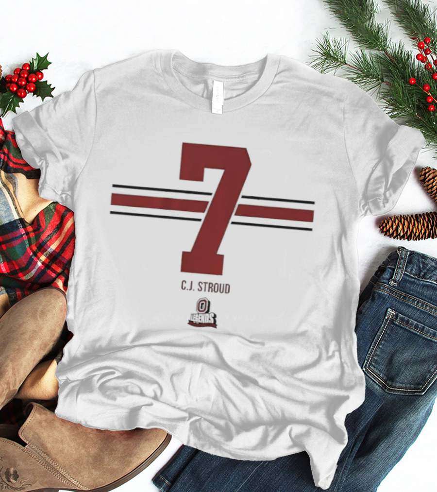 Ohio State Buckeyes C.J. Stroud 7 Stripe Football T-Shirt