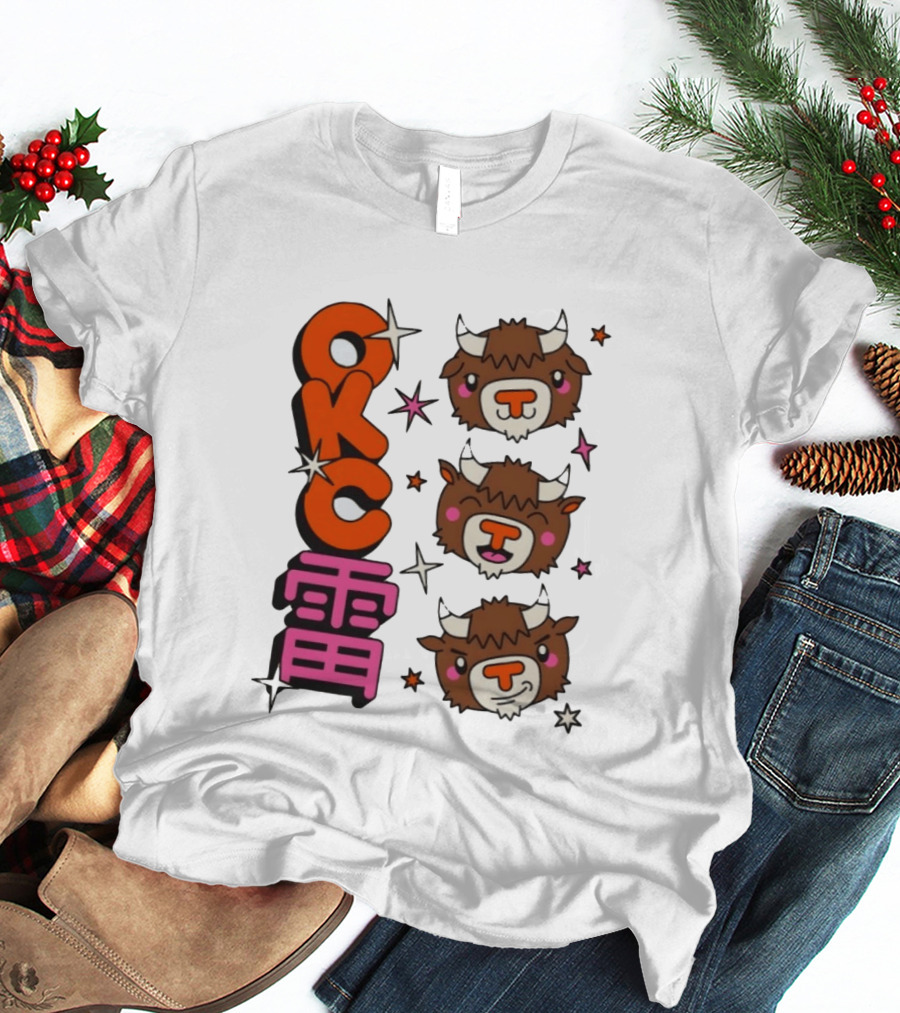 OKC Thunder Kawaii Bison Buffalo NBA Japan T-Shirt