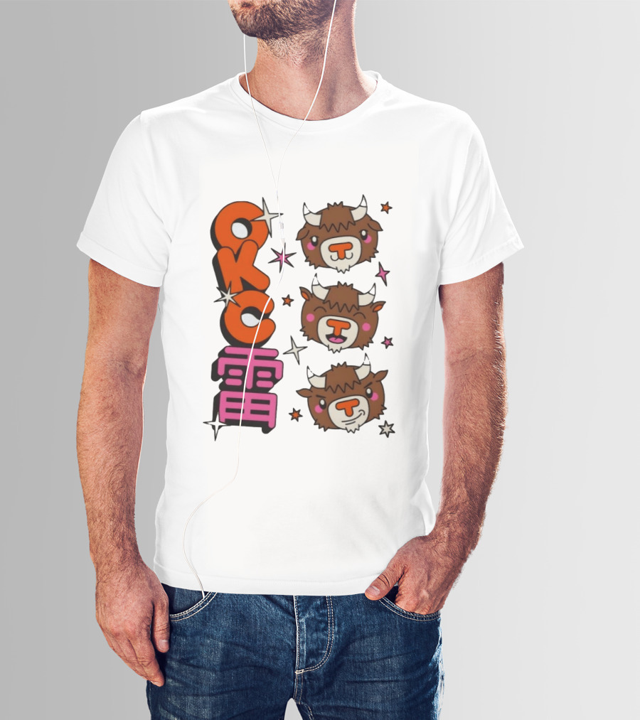 OKC Thunder Kawaii Bison Buffalo NBA Japan T-Shirt
