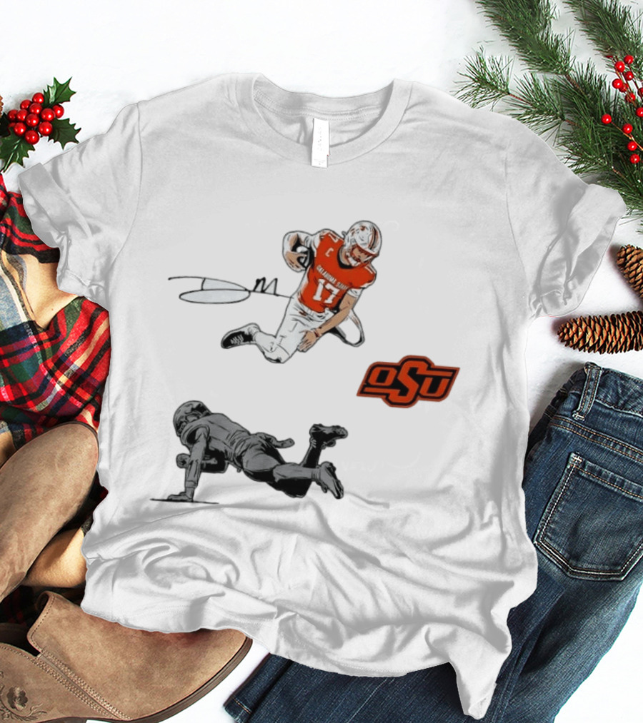 Oklahoma State Cowboys Football Drew Mestemaker Air Mesty OSU Quarterback 17 T-Shirt