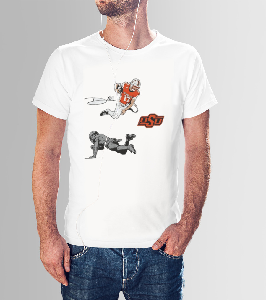 Oklahoma State Cowboys Football Drew Mestemaker Air Mesty OSU Quarterback 17 T-Shirt