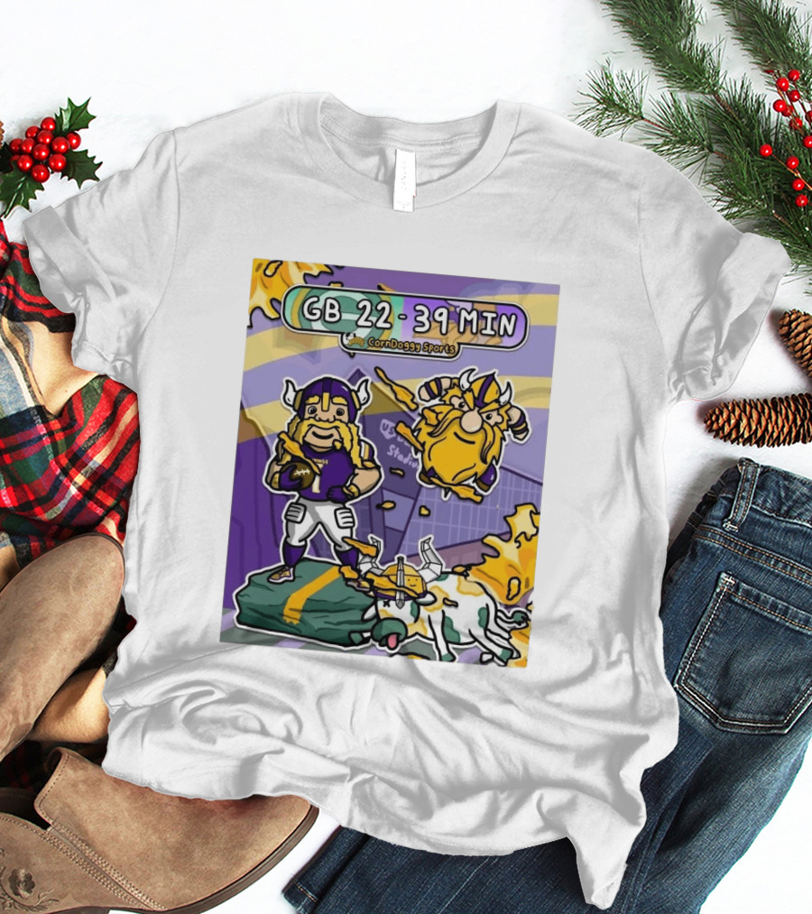 GB 22 39 MIN CornDoggy Sports Green Bay Packers Vs Minnesota Vikings T-Shirt
