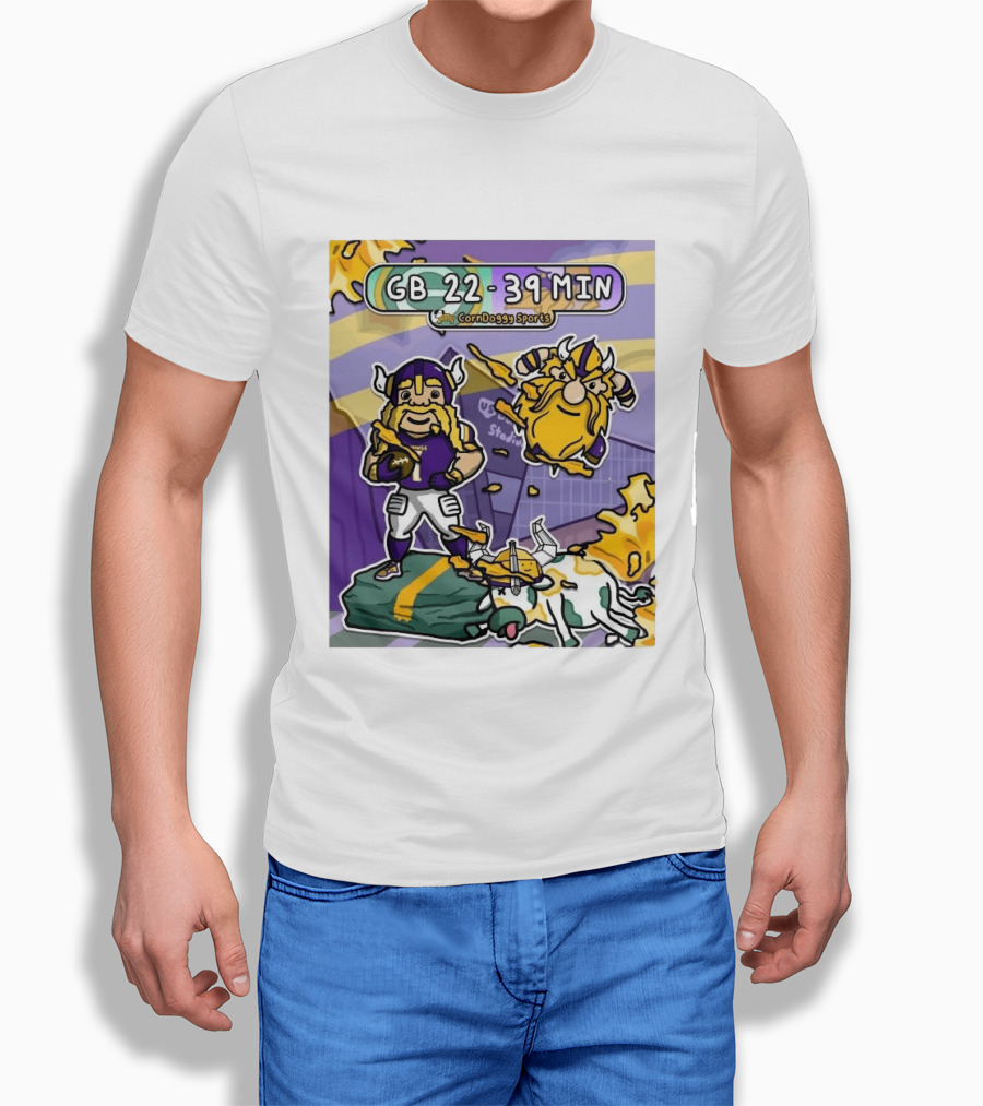 GB 22 39 MIN CornDoggy Sports Green Bay Packers Vs Minnesota Vikings T-Shirt