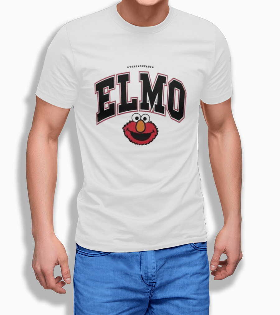 Qagoma Store 2023 Elmo College Red Ringer T-Shirt