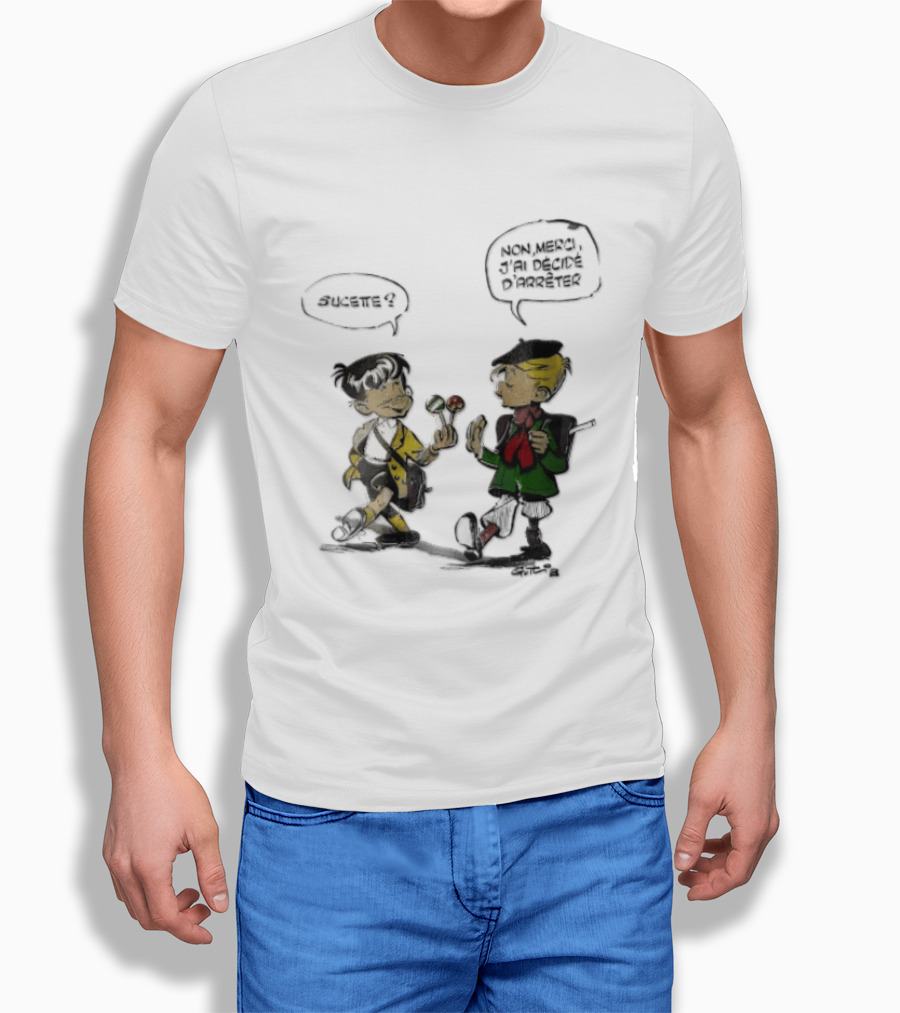 Sucette Non Merci Jai Decide Darreter Gotlib Cartoon French Schoolboys T-Shirt