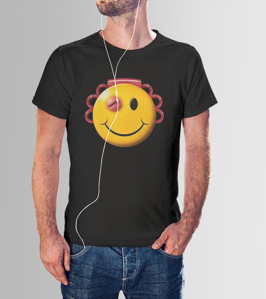 A$AP Rocky Don't Be Dumb Tour Smiley Face With Winking Eye And Red Rope Details T-Shirt