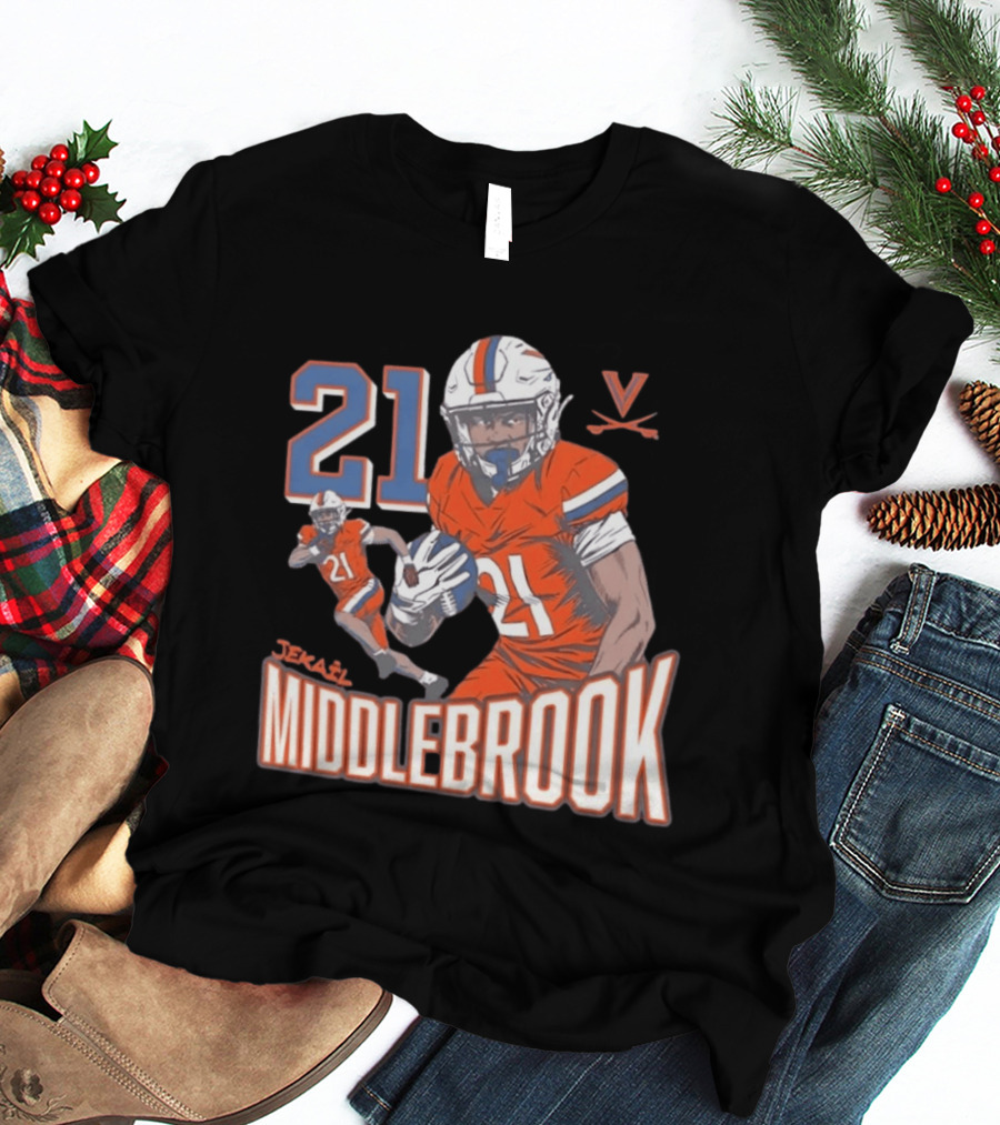 Jekail Middlebrook 21 Virginia Cavaliers Football Player T-Shirt