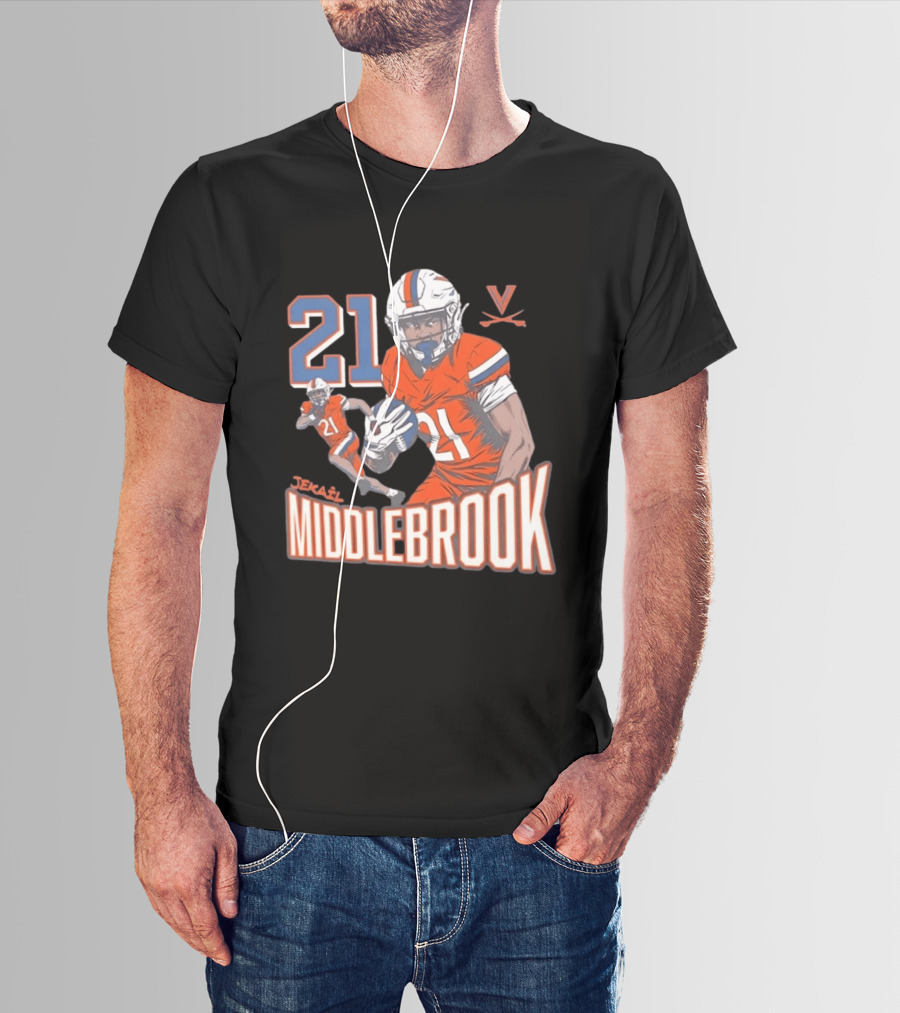 Jekail Middlebrook 21 Virginia Cavaliers Football Player T-Shirt