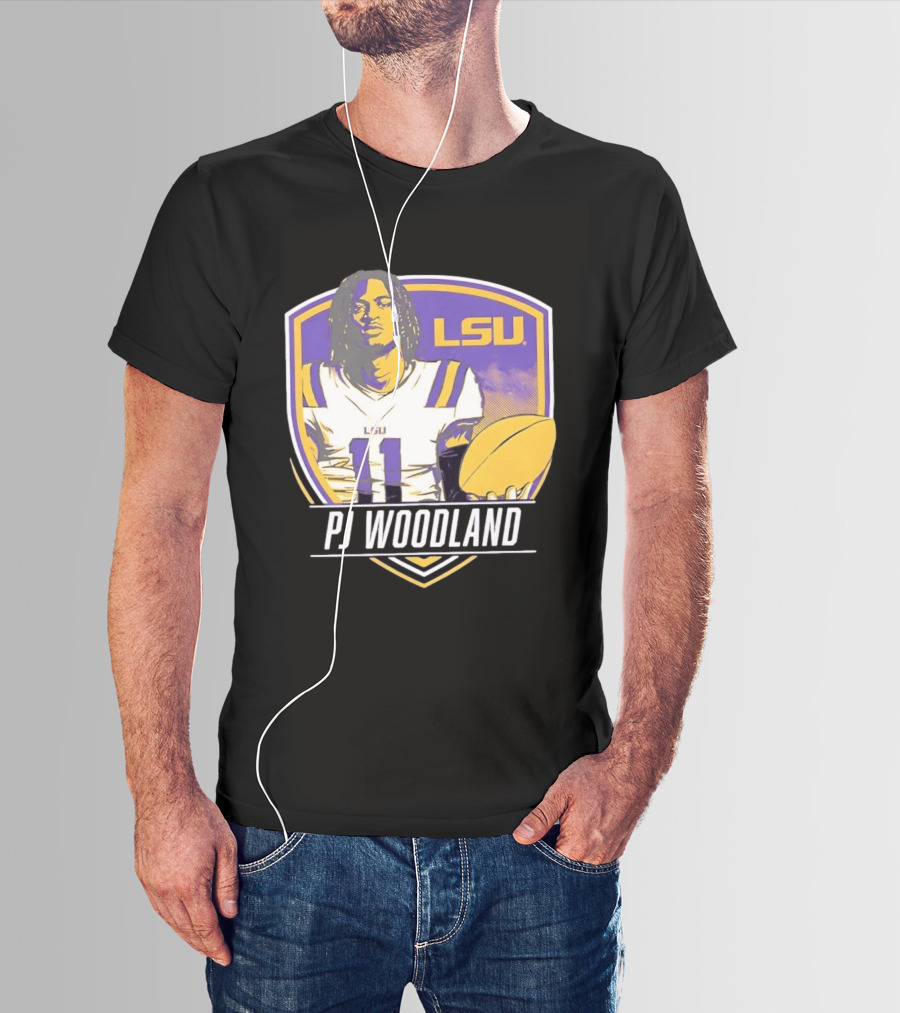 LSU Tigers Football PJ Woodland No 11 T-Shirt