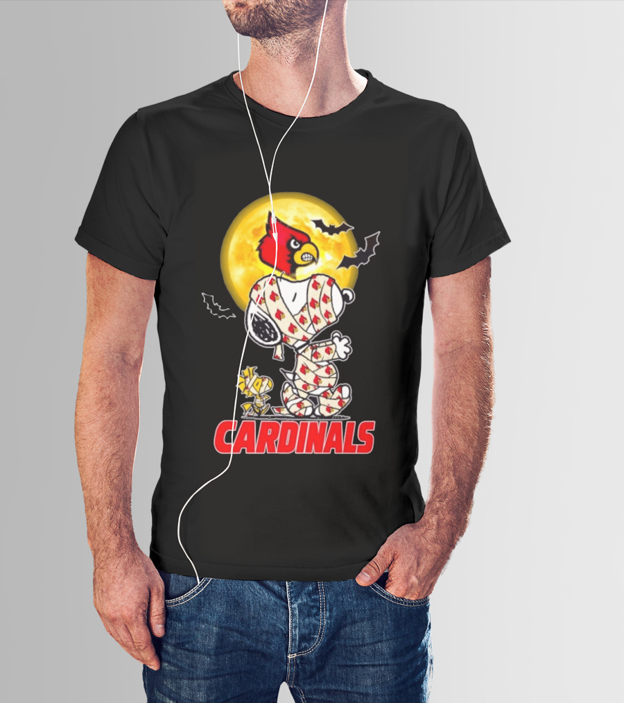 Louisville Cardinals Snoopy Woodstock Mummy Halloween T-Shirt