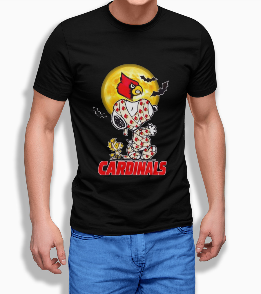Louisville Cardinals Snoopy Woodstock Mummy Halloween T-Shirt